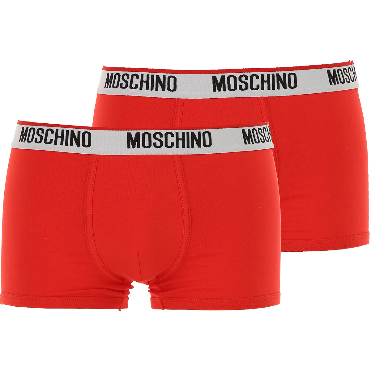 Moschino Boxer Shorts für Herren, Unterhose, Short, Boxer Günstig im Sale, 2 Pack, Rot, Baumwolle, 2017, S XS