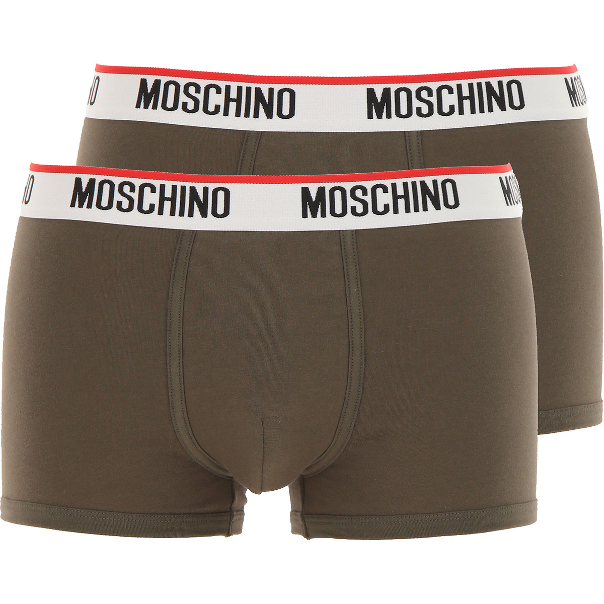 Moschino Boxer Shorts für Herren, Unterhose, Short, Boxer Günstig im Sale, 2 Pack, Dunkel Olivengrün, Baumwolle, 2017, S XS