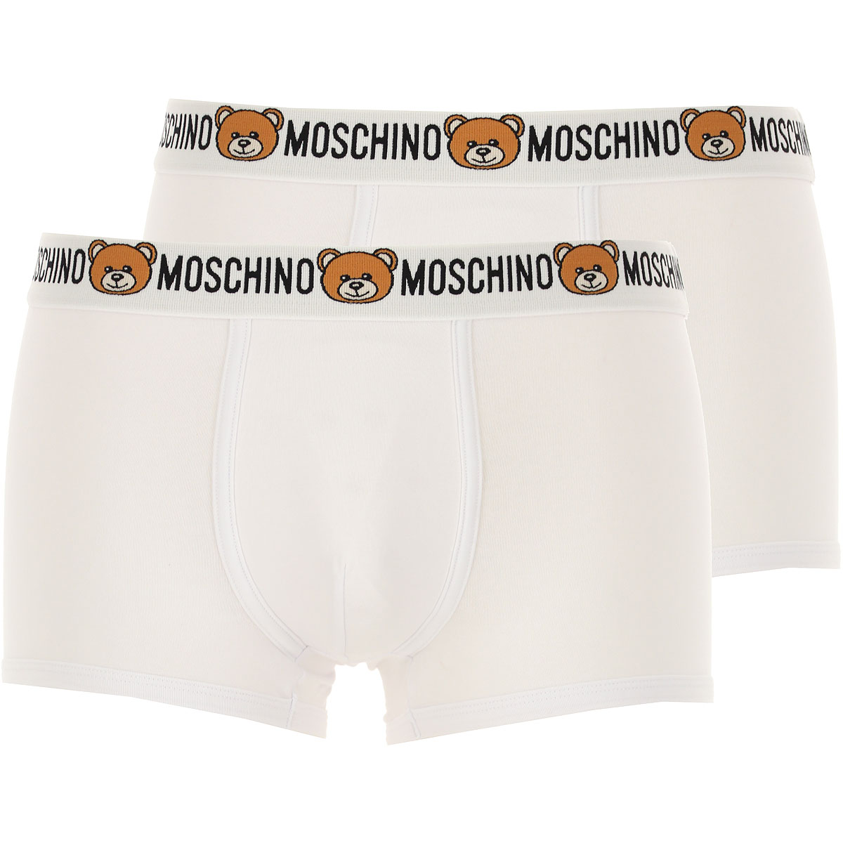 Moschino Boxer Shorts für Herren, Unterhose, Short, Boxer Günstig im Sale, 2 Pack, Weiss, Baumwolle, 2017, L M S XL XS