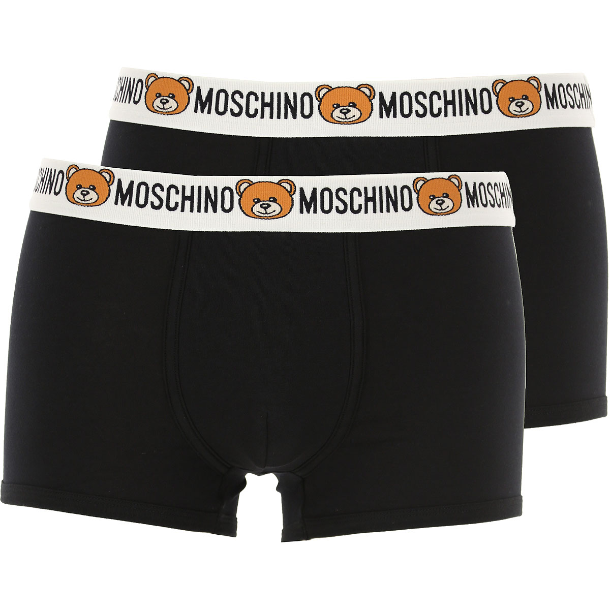 Moschino Boxer Shorts für Herren, Unterhose, Short, Boxer Günstig im Sale, 2 Pack, Schwarz, Baumwolle, 2017, S XS