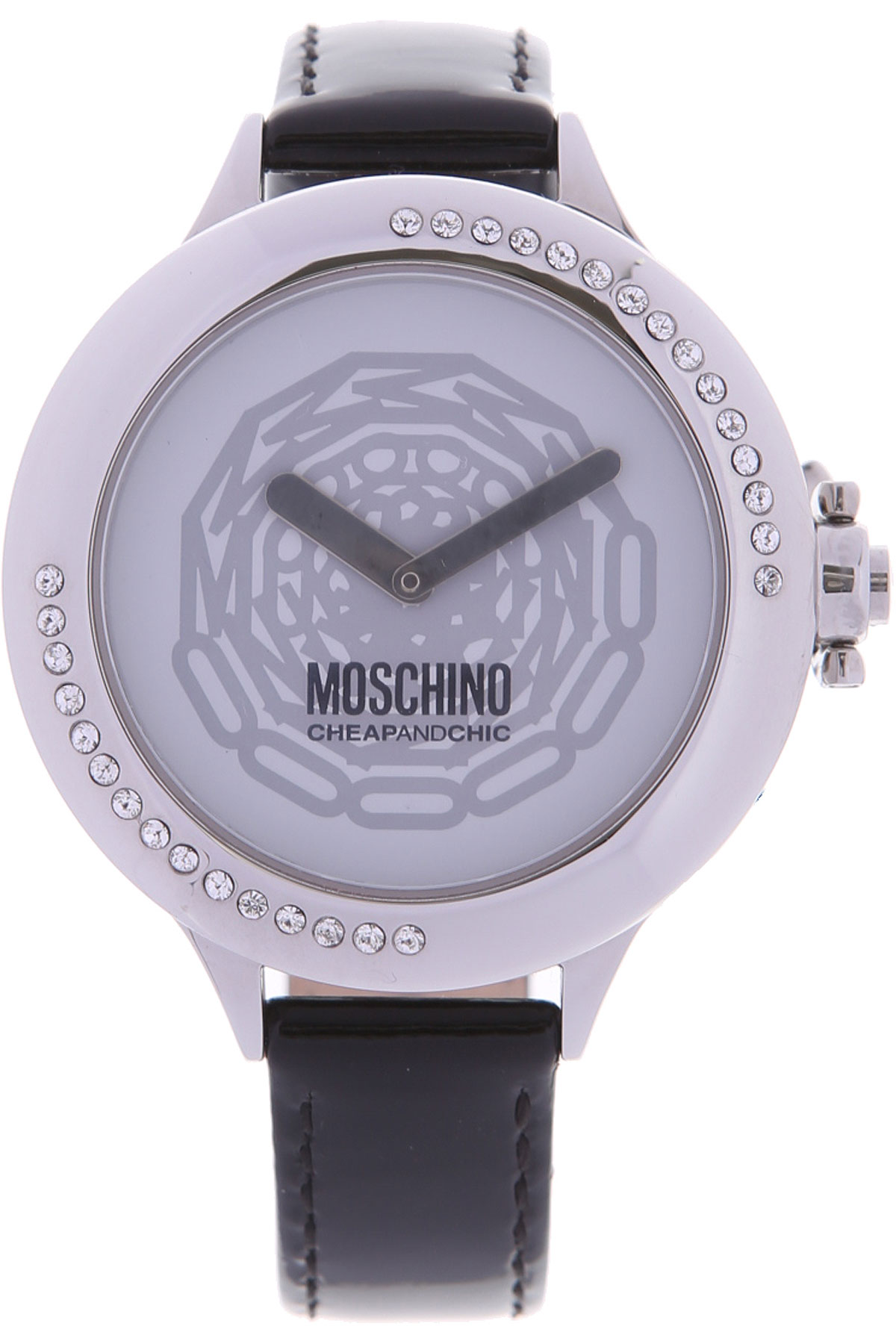 Moschino Uhr für Damen, Chronometer, Zeitmesser Günstig im Outlet Sale, Schwarz, Lackleder, 2017
