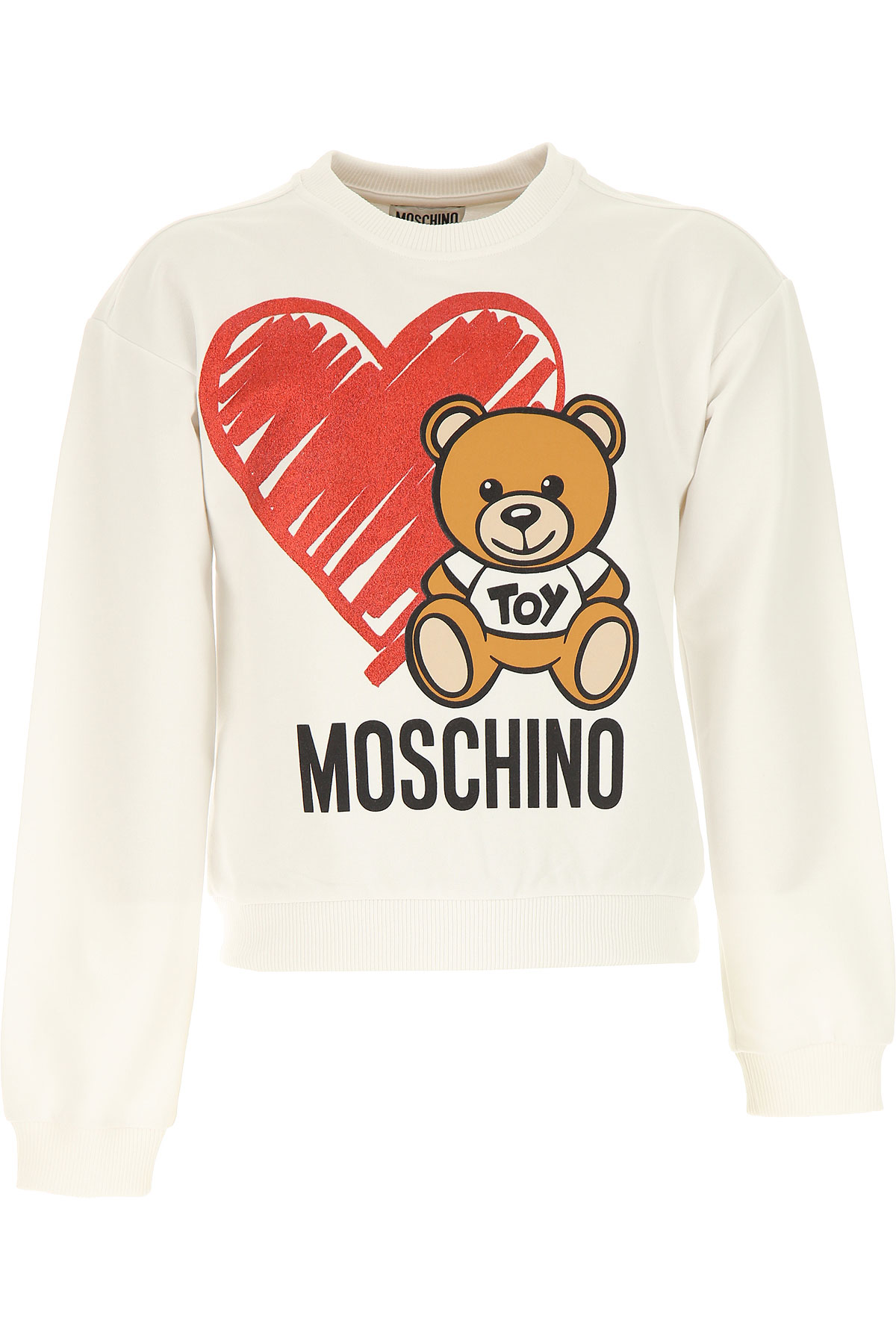 Moschino Kinder Sweatshirt & Kapuzenpullover für Mädchen Günstig im Sale, Weiss, Baumwolle, 2017, 10Y 12Y 4Y 6Y 8Y