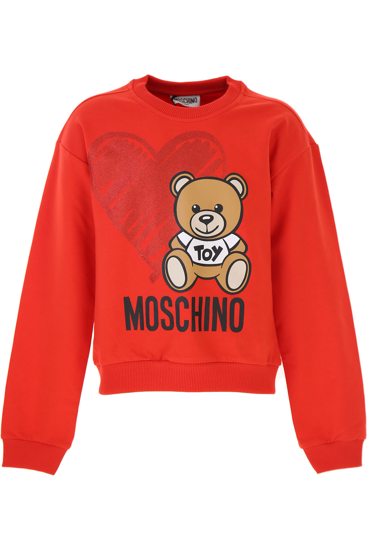 Moschino Kinder Sweatshirt & Kapuzenpullover für Mädchen Günstig im Sale, Rot, Baumwolle, 2017, 10Y 12Y 4Y 5Y