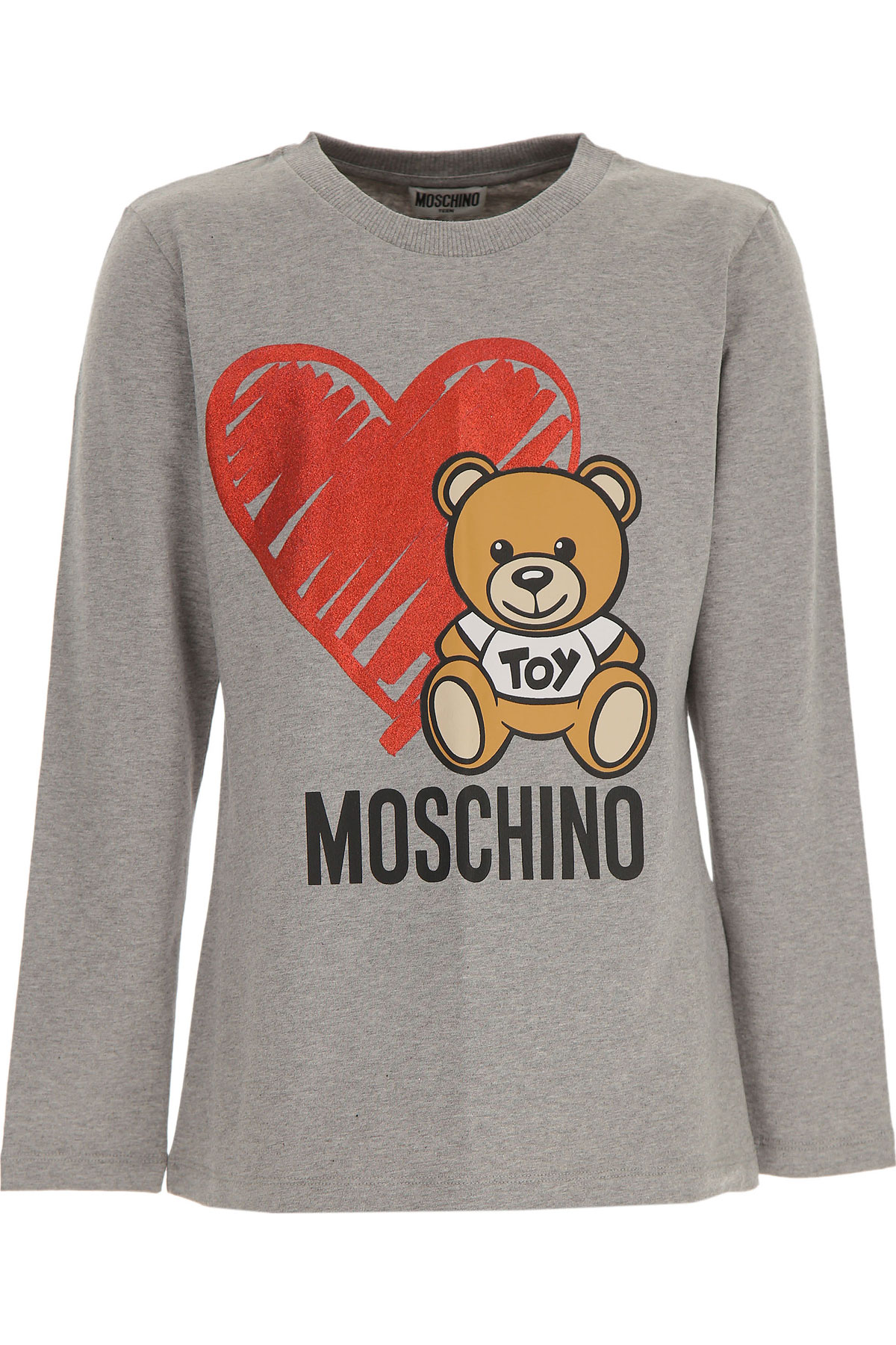 Moschino Kinder T-Shirt für Mädchen Günstig im Sale, Grau, Baumwolle, 2017, 10Y 12Y 14Y 4Y 5Y 6Y
