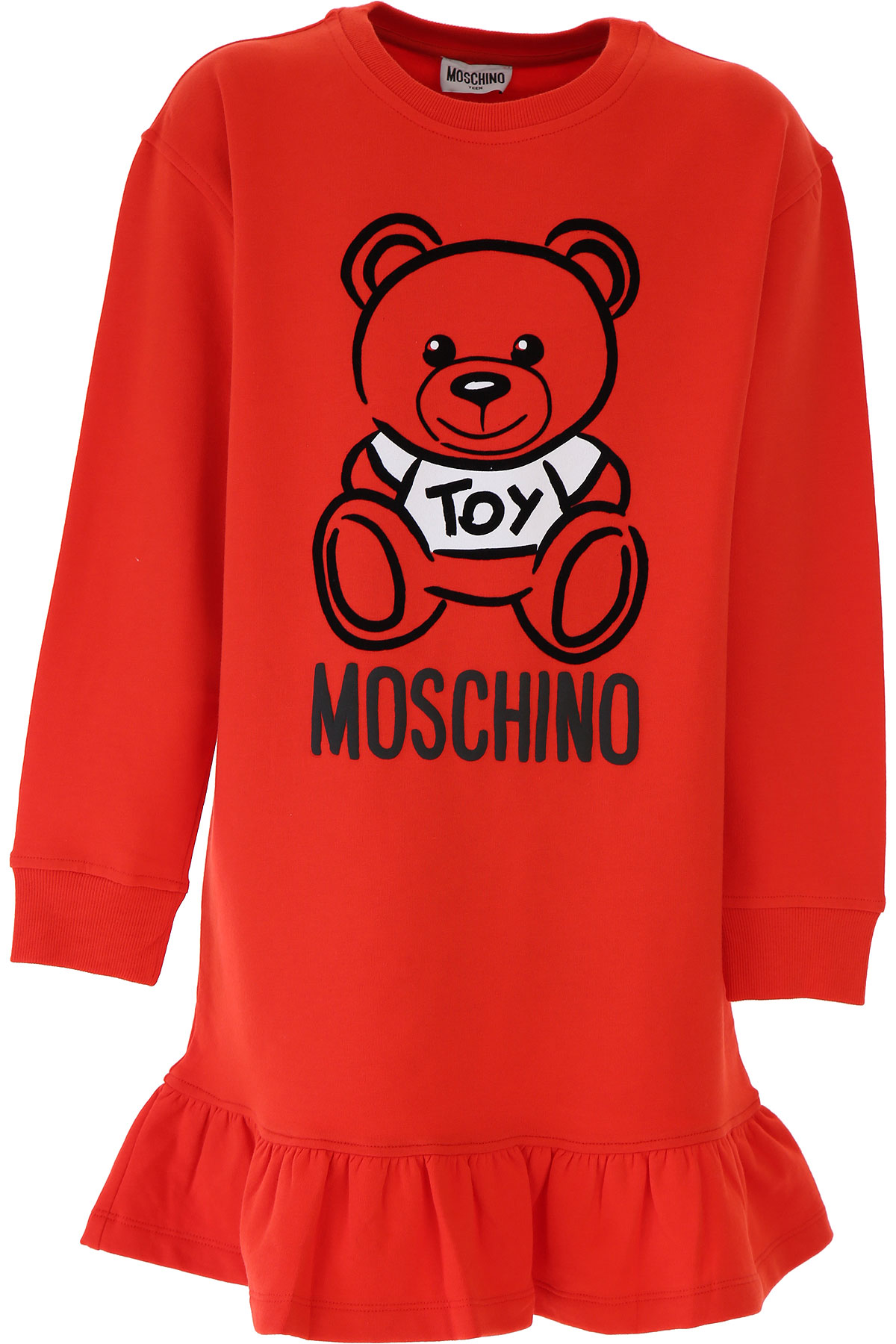 Moschino Kleid für Mädchen Günstig im Sale, Rot, Baumwolle, 2017, 12Y 14Y 6Y