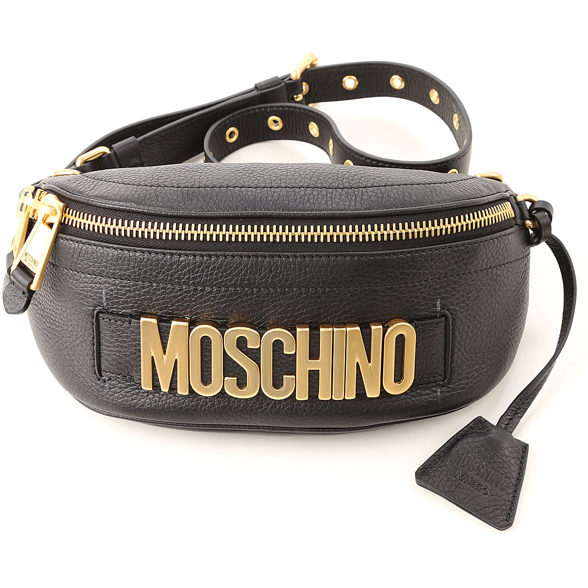 Moschino Umhängetasche für Damen Günstig im Sale, Schwarz, Crackle Leather, 2017
