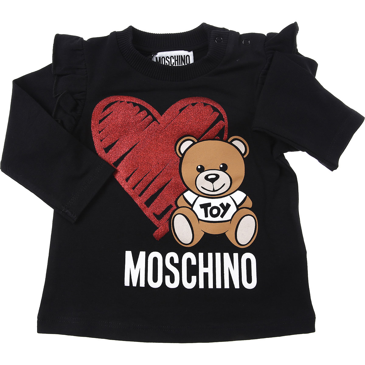 Moschino Baby T-Shirt für Mädchen Günstig im Sale, Schwarz, Baumwolle, 2017, 12M 18M 24M 3Y 6M 9M