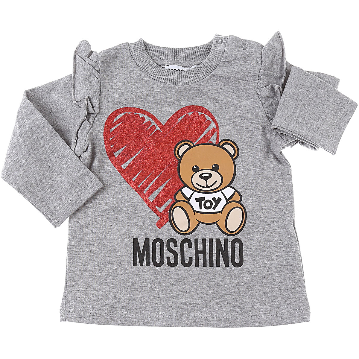 Moschino Baby T-Shirt für Mädchen Günstig im Sale, Grau, Baumwolle, 2017, 3M 6M 6M 9M 9M