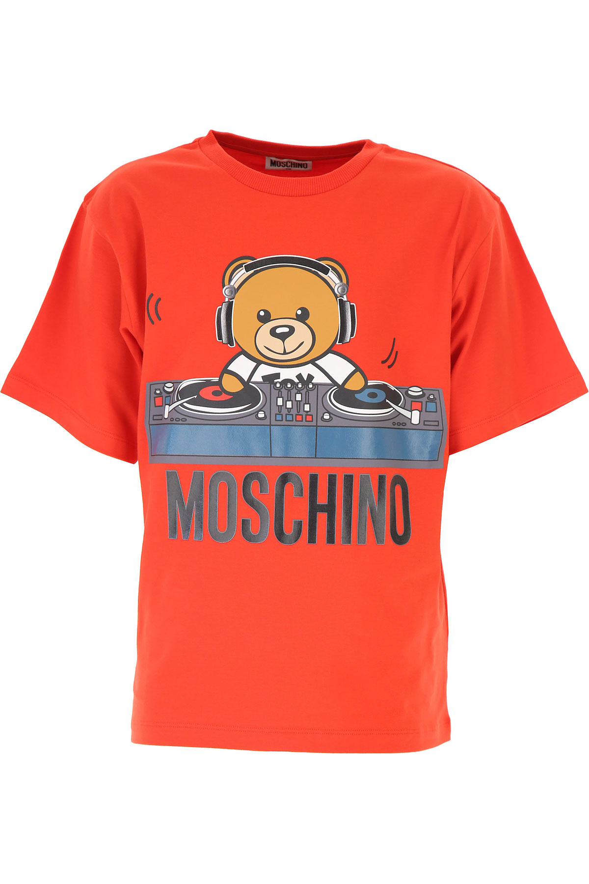 Moschino Kinder T-Shirt für Jungen Günstig im Sale, Mohnblumenrot, Baumwolle, 2017, 6Y 8Y