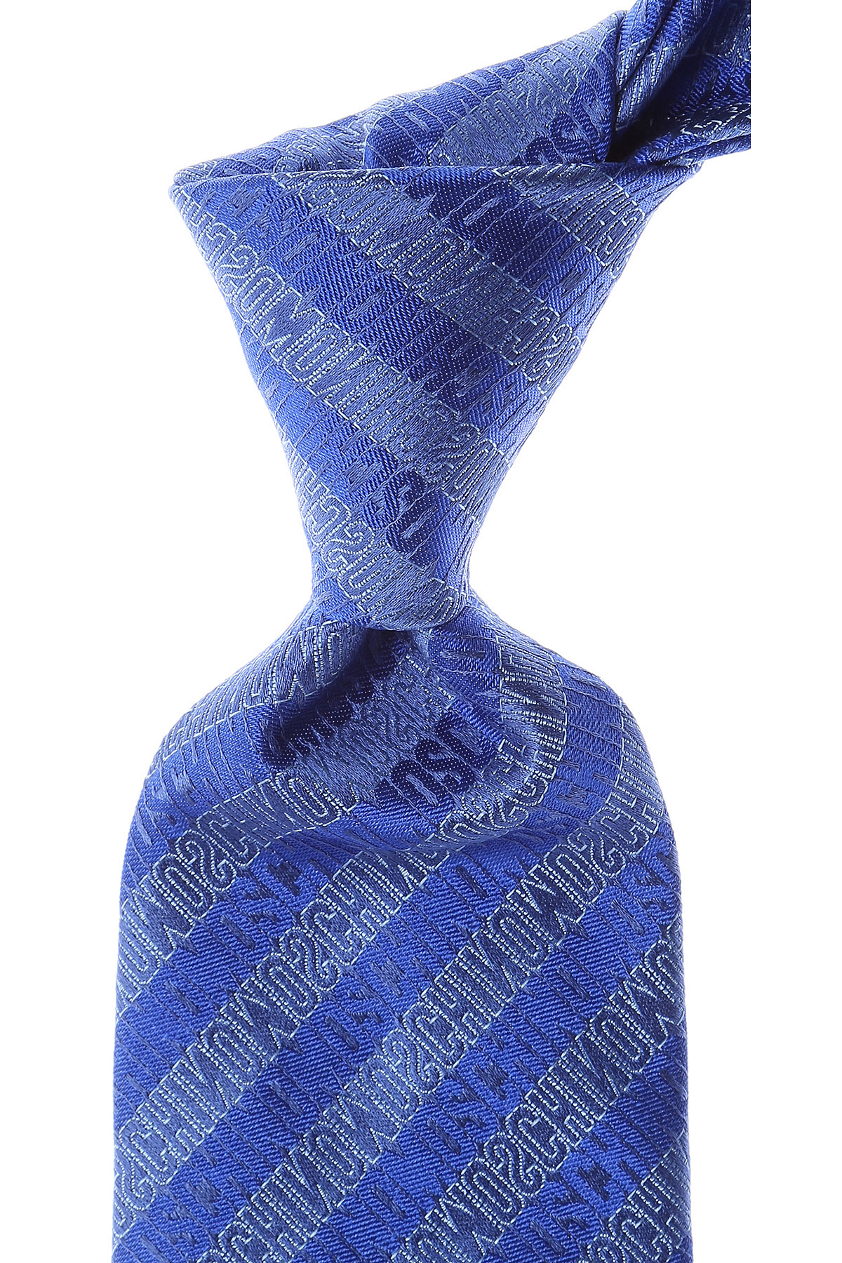 Cravates Moschino , Bleu électrique, Soie, 2017