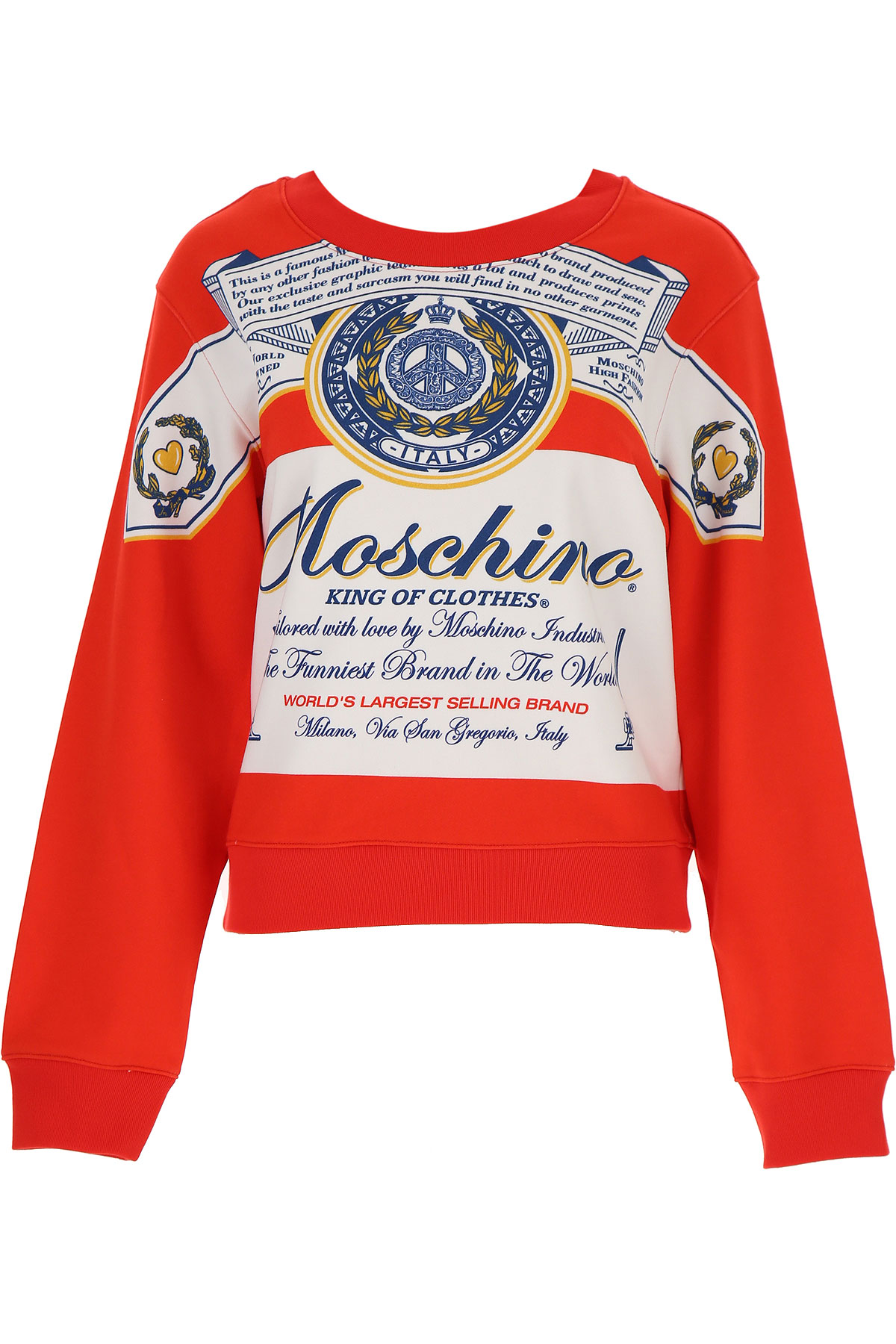 Moschino Sweatshirt für Damen, Kapuzenpulli, Hoodie, Sweats, Weiss, Baumwolle, 2017, 40 44 M