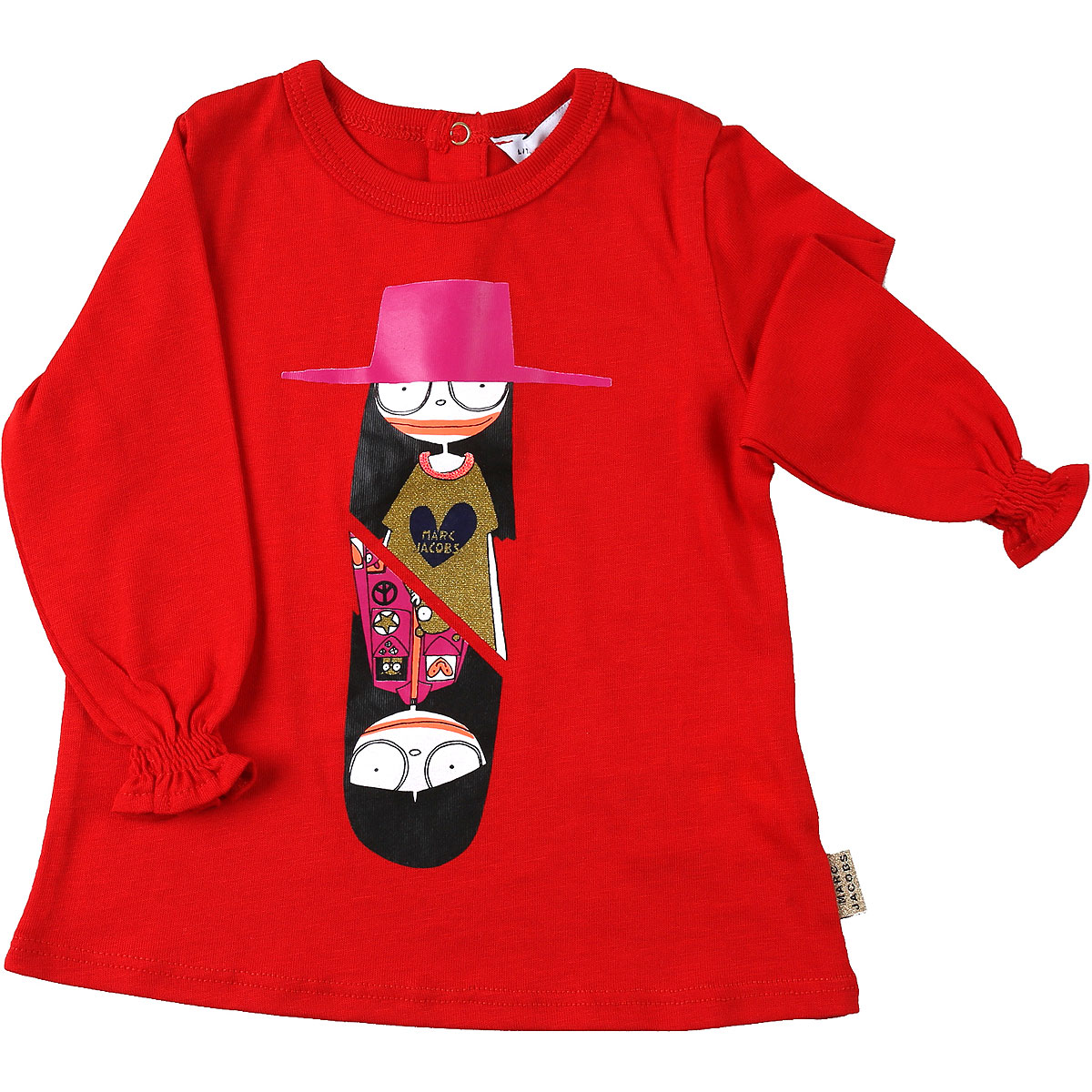 Marc Jacobs Baby T-Shirt für Mädchen Günstig im Sale, Rot, Baumwolle, 2017, 12M 18M 2Y 3Y 6M 9M