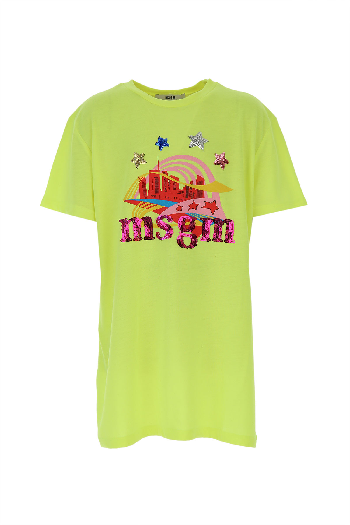 MSGM Kinder T-Shirt für Mädchen Günstig im Sale, Knallgelb, Baumwolle, 2017, 10Y 6Y 8Y