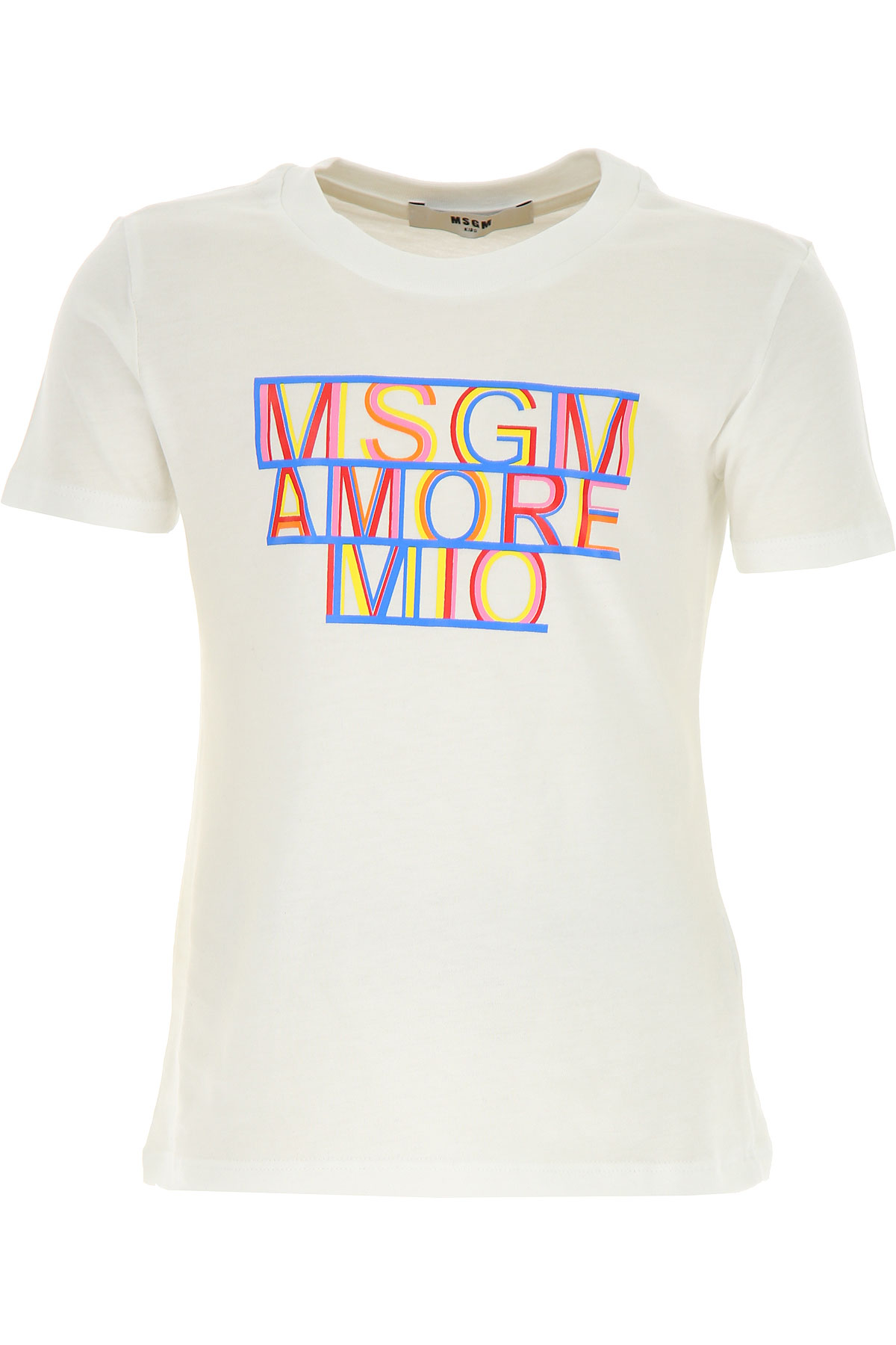 MSGM Kinder T-Shirt für Mädchen Günstig im Sale, Weiss, Baumwolle, 2017, 4Y 6Y