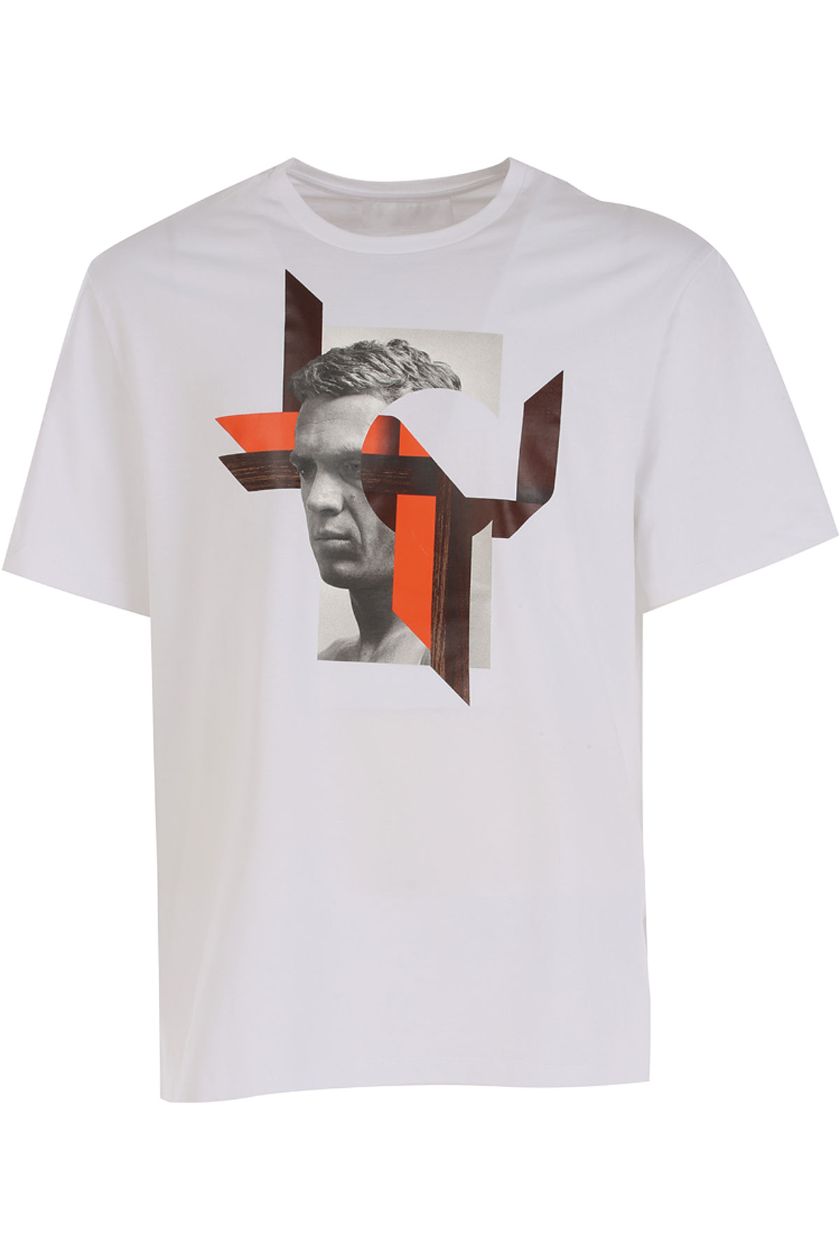 Neil Barrett T-shirt Homme , Blanc, Coton, 2017, L XL