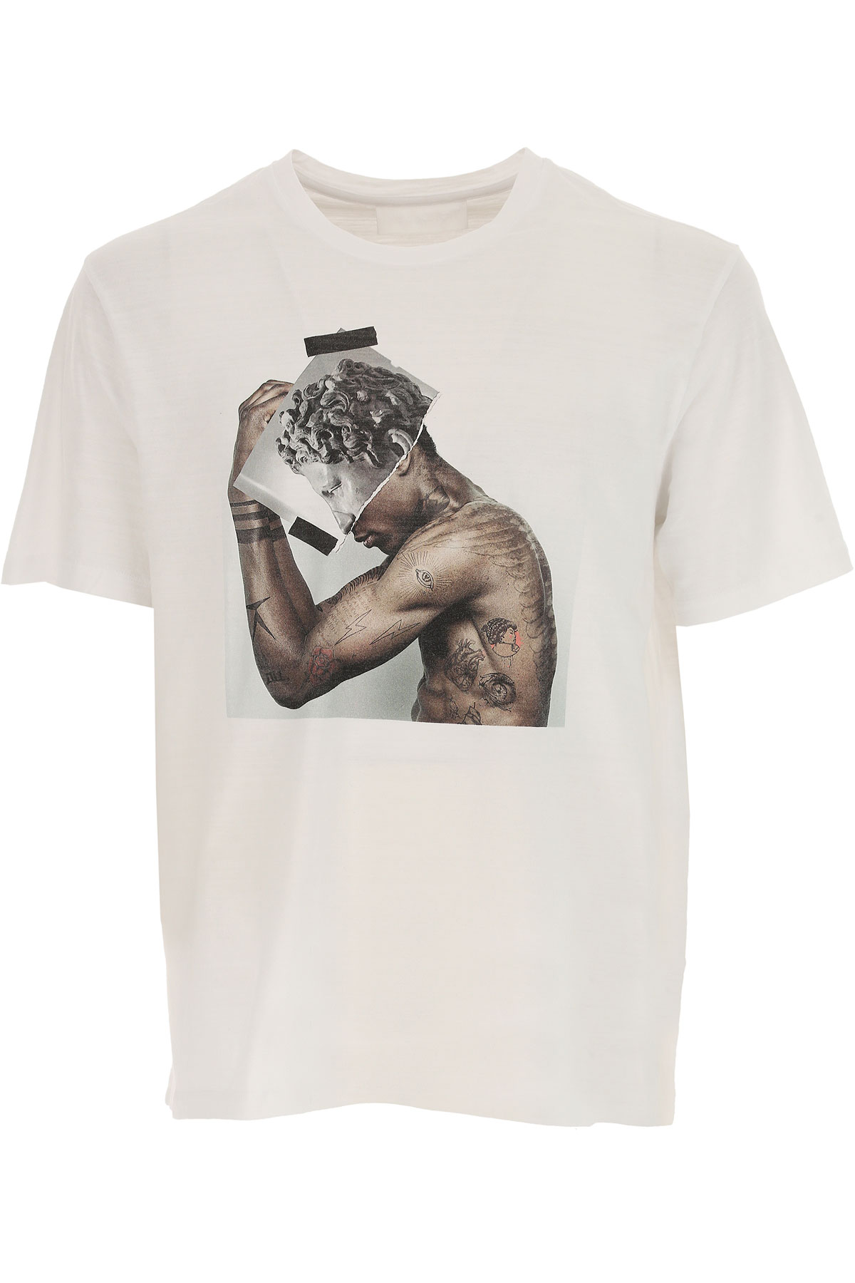 Neil Barrett T-shirt Homme, Blanc, Coton, 2017, M S XL