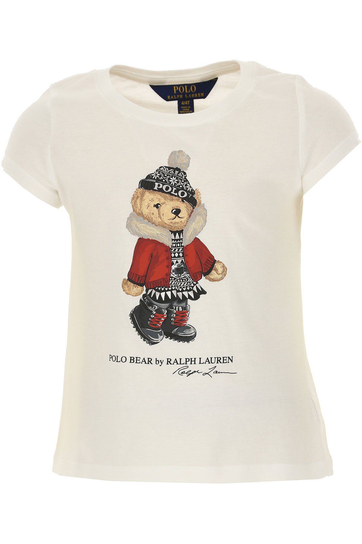 Ralph Lauren Kinder T-Shirt für Mädchen Günstig im Sale, Weiss, Baumwolle, 2017, 2Y 3Y 4Y
