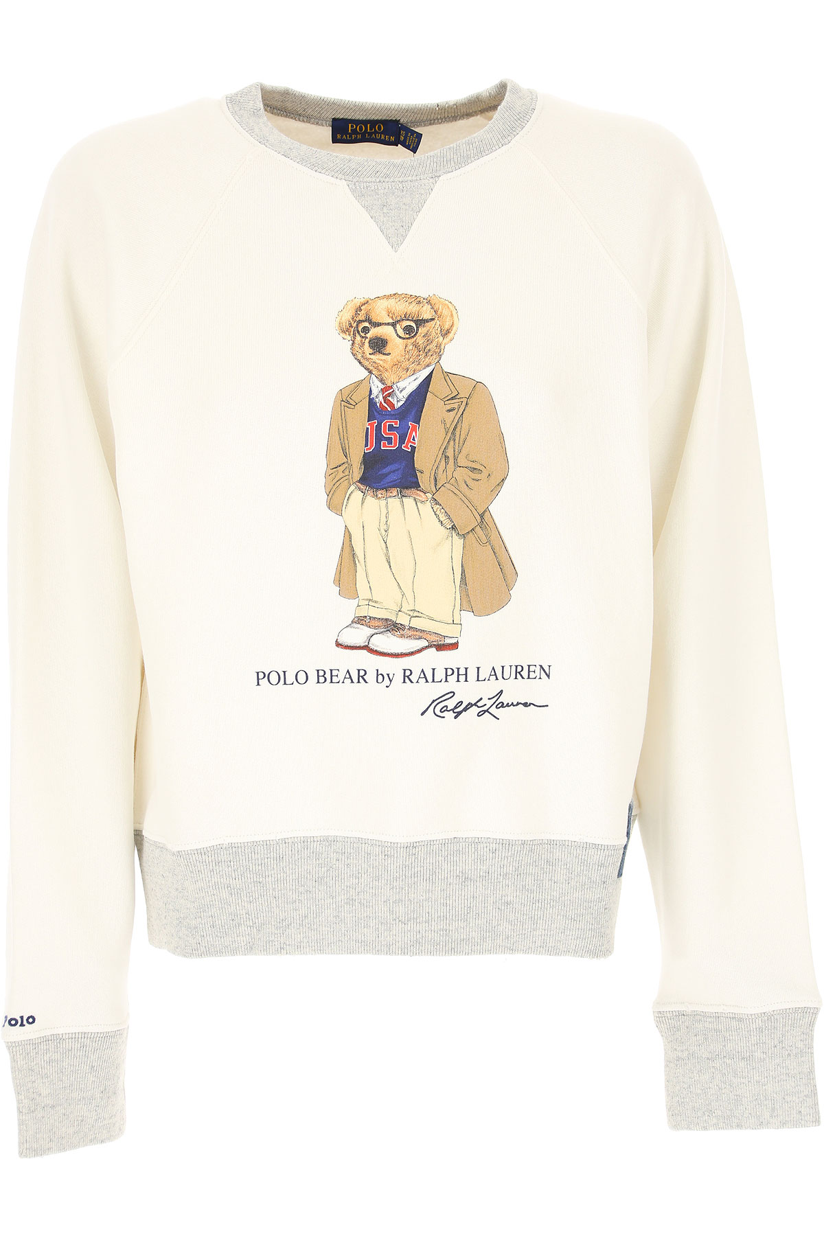 Ralph Lauren Sweatshirt für Damen, Kapuzenpulli, Hoodie, Sweats Günstig im Sale, Weiss, Baumwolle, 2017, 40 L M XS