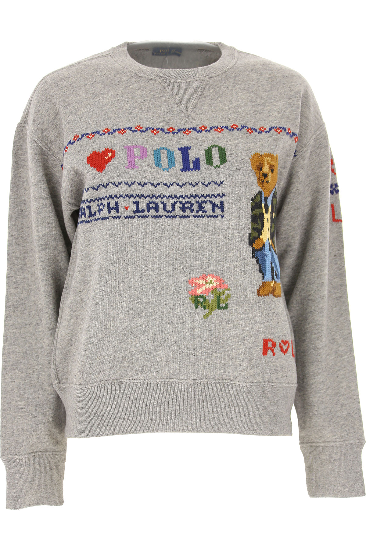 Ralph Lauren Sweatshirt für Damen, Kapuzenpulli, Hoodie, Sweats Günstig im Sale, Hellgrau, Baumwolle, 2017, L XS