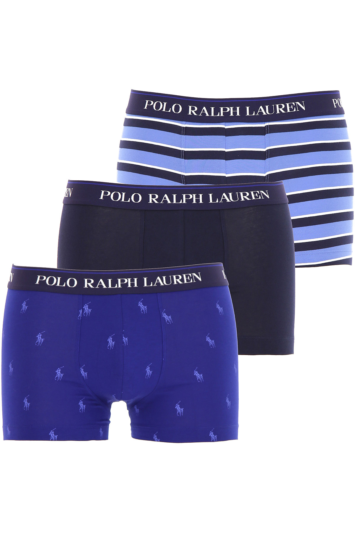 Ralph Lauren Boxer Shorts für Herren, Unterhose, Short, Boxer Günstig im Sale, 3 Pack, Blau, Baumwolle, 2017, M S XL