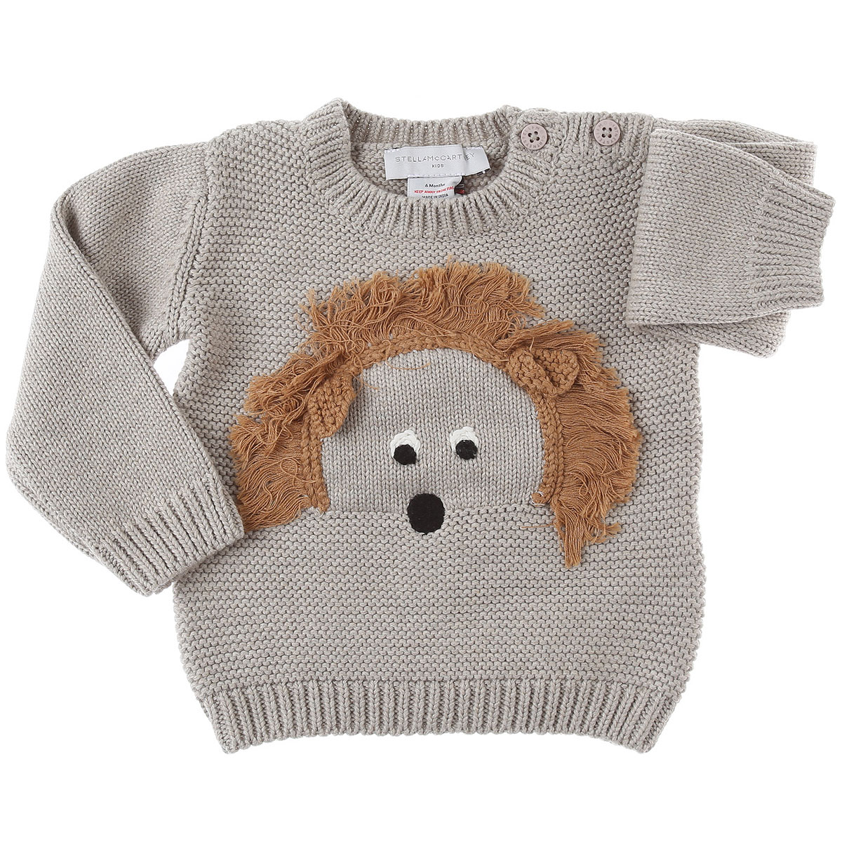Stella McCartney Baby Pullover für Jungen Günstig im Sale, Grau Beige, Baumwolle, 2017, 12 M 18M 3M 6M