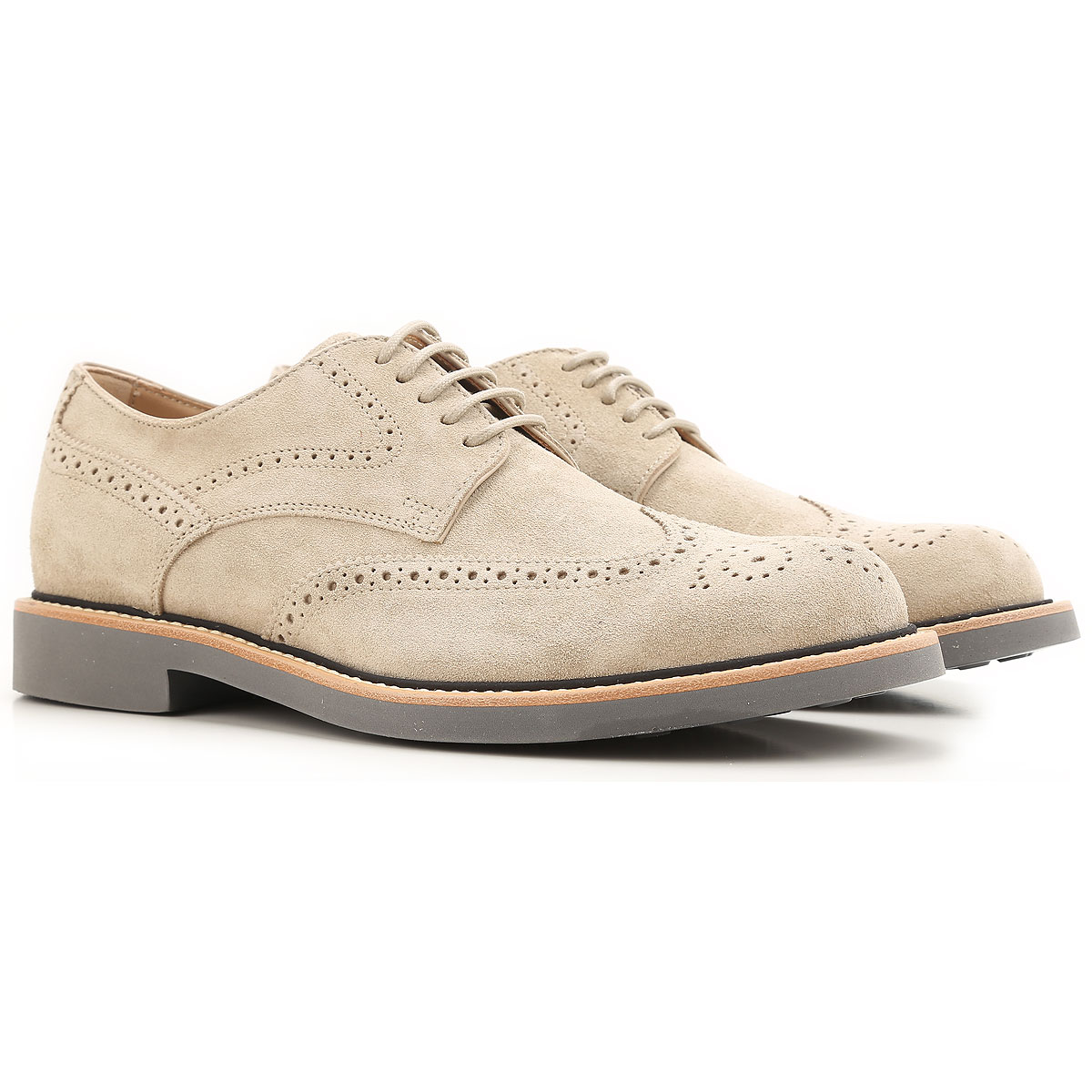 Tod's Chaussure Brogue Outlet, Beige, Daim, 2017, 39.5 40 42.5 44