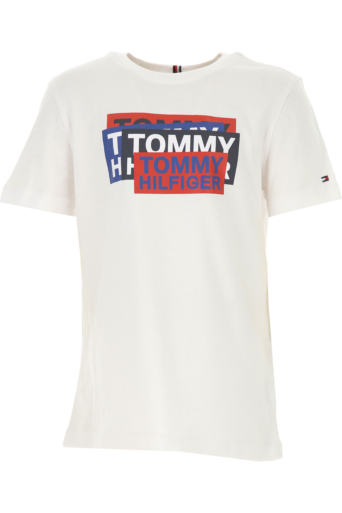 Tommy Hilfiger Kinder T-Shirt für Jungen Günstig im Sale, Weiss, Baumwolle, 2017, 12Y 8Y