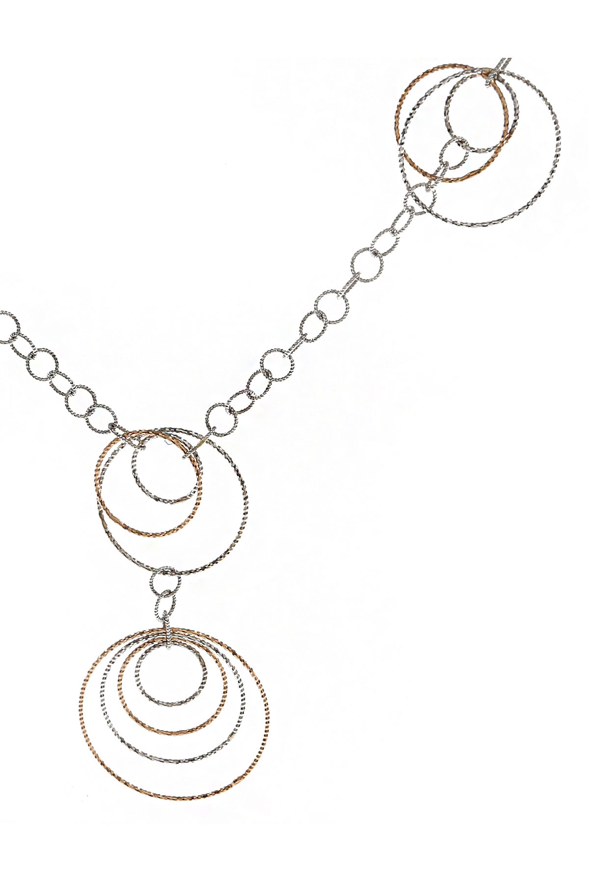 Italian Finest Jewelry Halskette für Damen, Weissgold, !8 Kt Rosengold, 2017