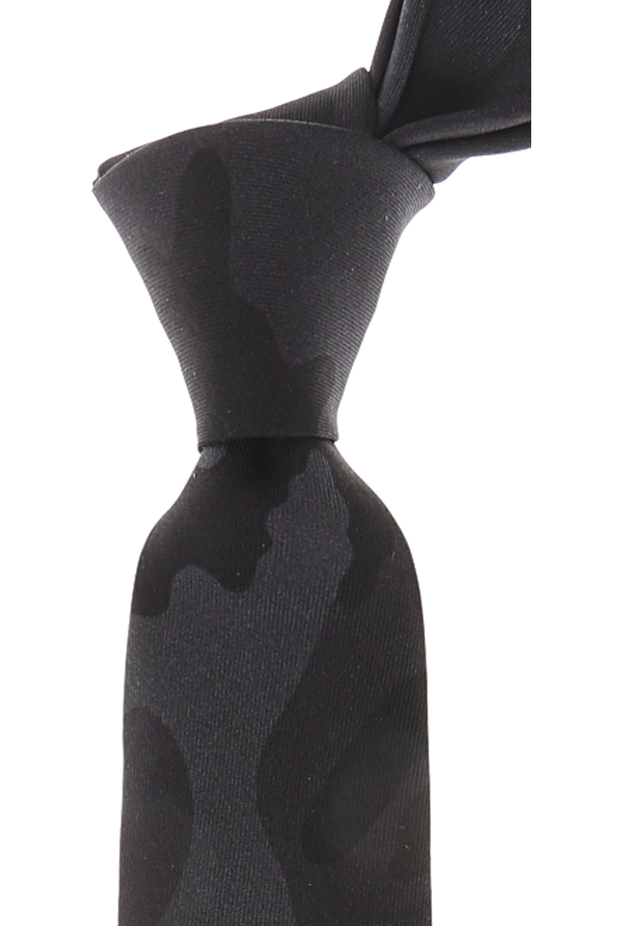 Cravates Valentino , Noir camouflage, Soie, 2017