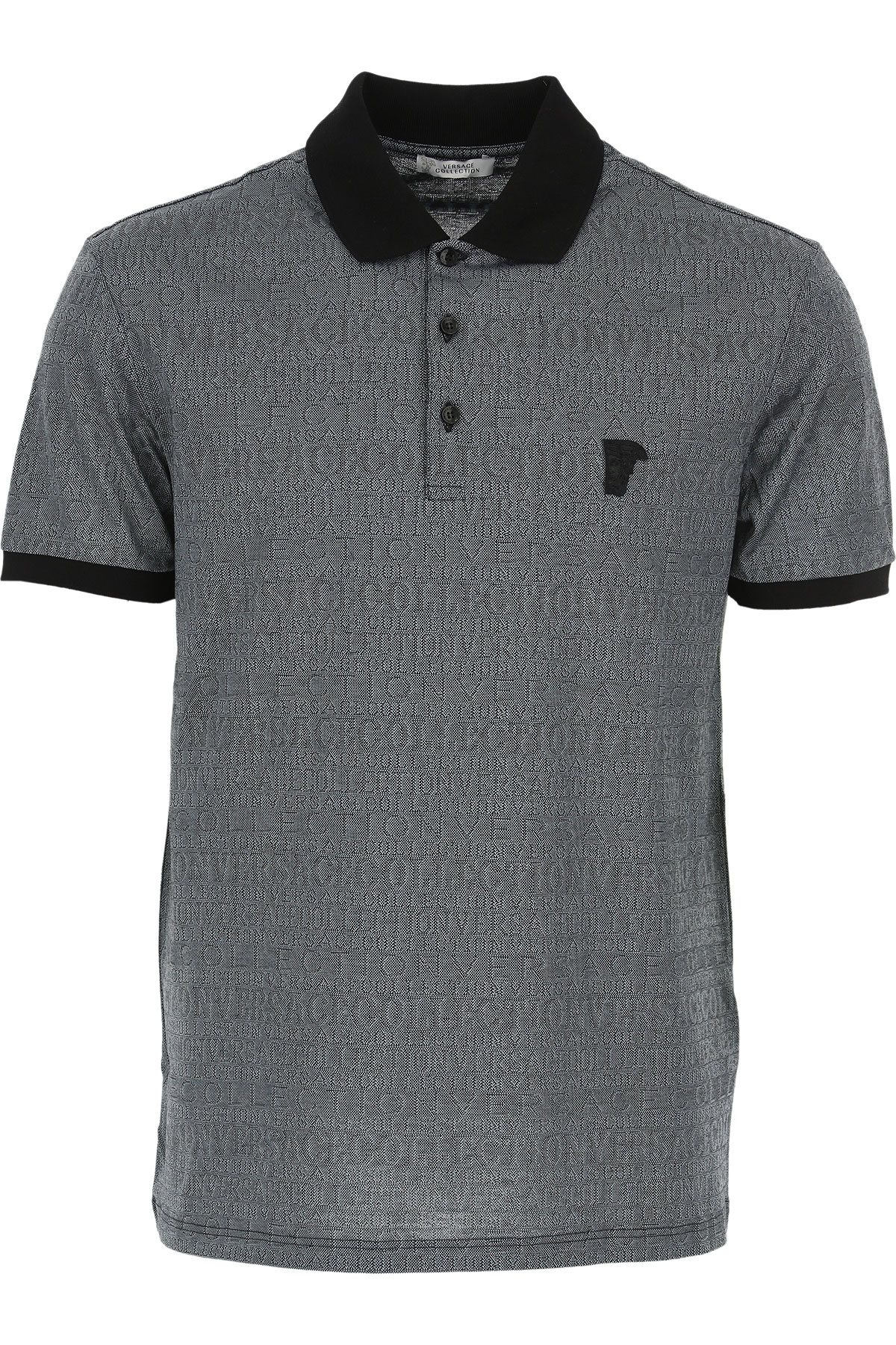 Versace Polohemd für Herren, Polo-Hemd, Polo-Shirt Günstig im Sale, Denim Blau, Baumwolle, 2017, L S XL