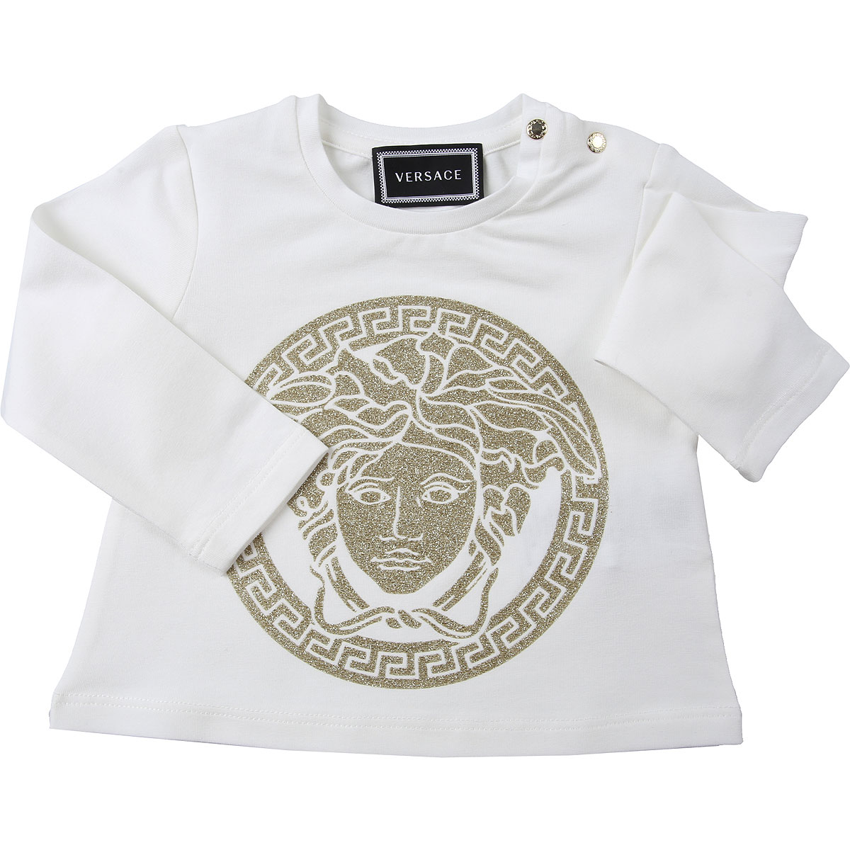 Versace Baby T-Shirt für Mädchen Günstig im Sale, Weiss, Baumwolle, 2017, 12M 9M