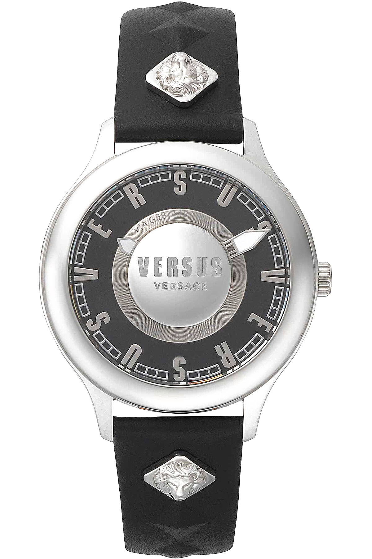 Versace Uhr für Damen, Chronometer, Zeitmesser Günstig im Outlet Sale, Schwarz, Leder, 2017