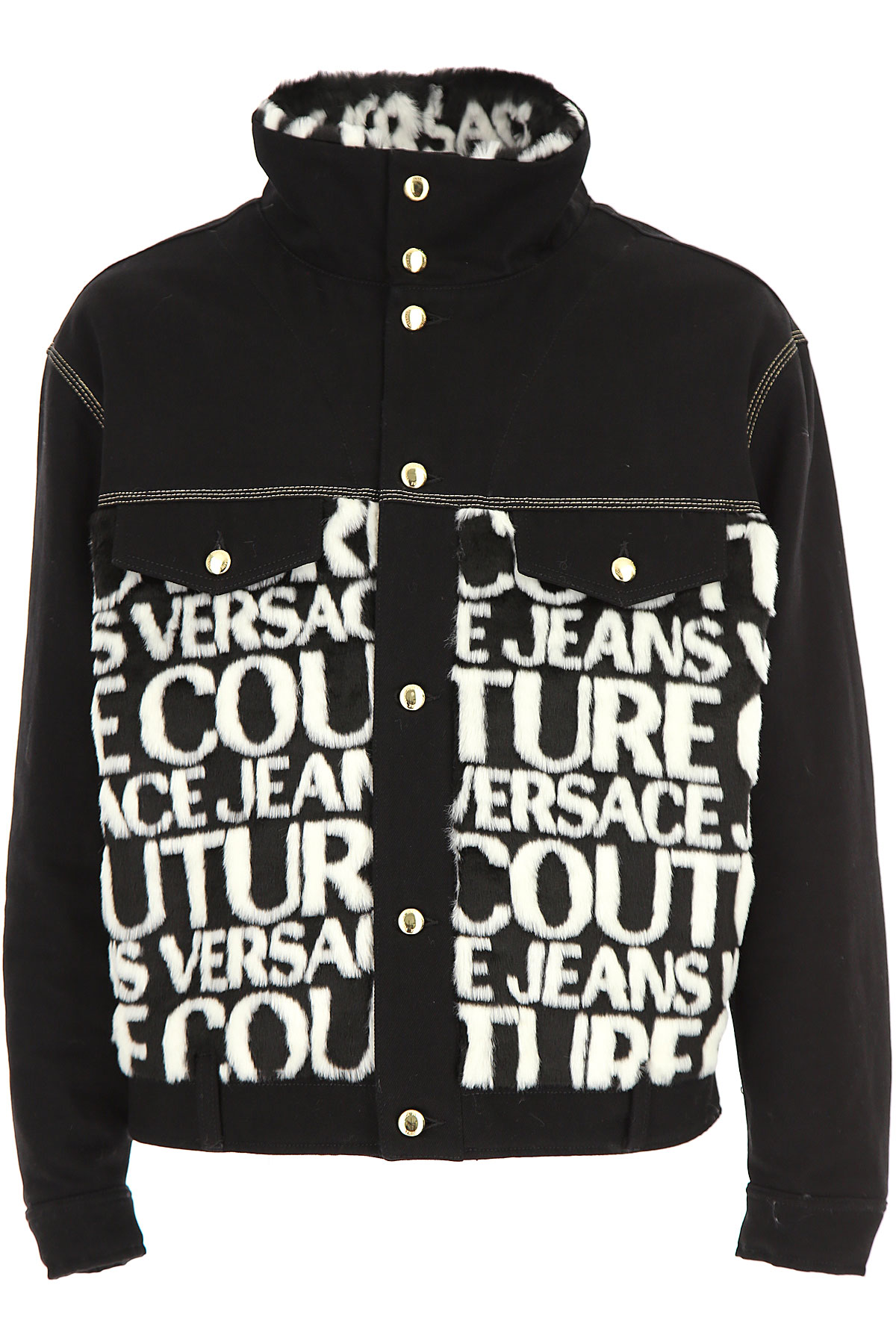 Versace Jeans Couture Jacke für Herren Günstig im Sale, Schwarz, Baumwolle, 2017, L S
