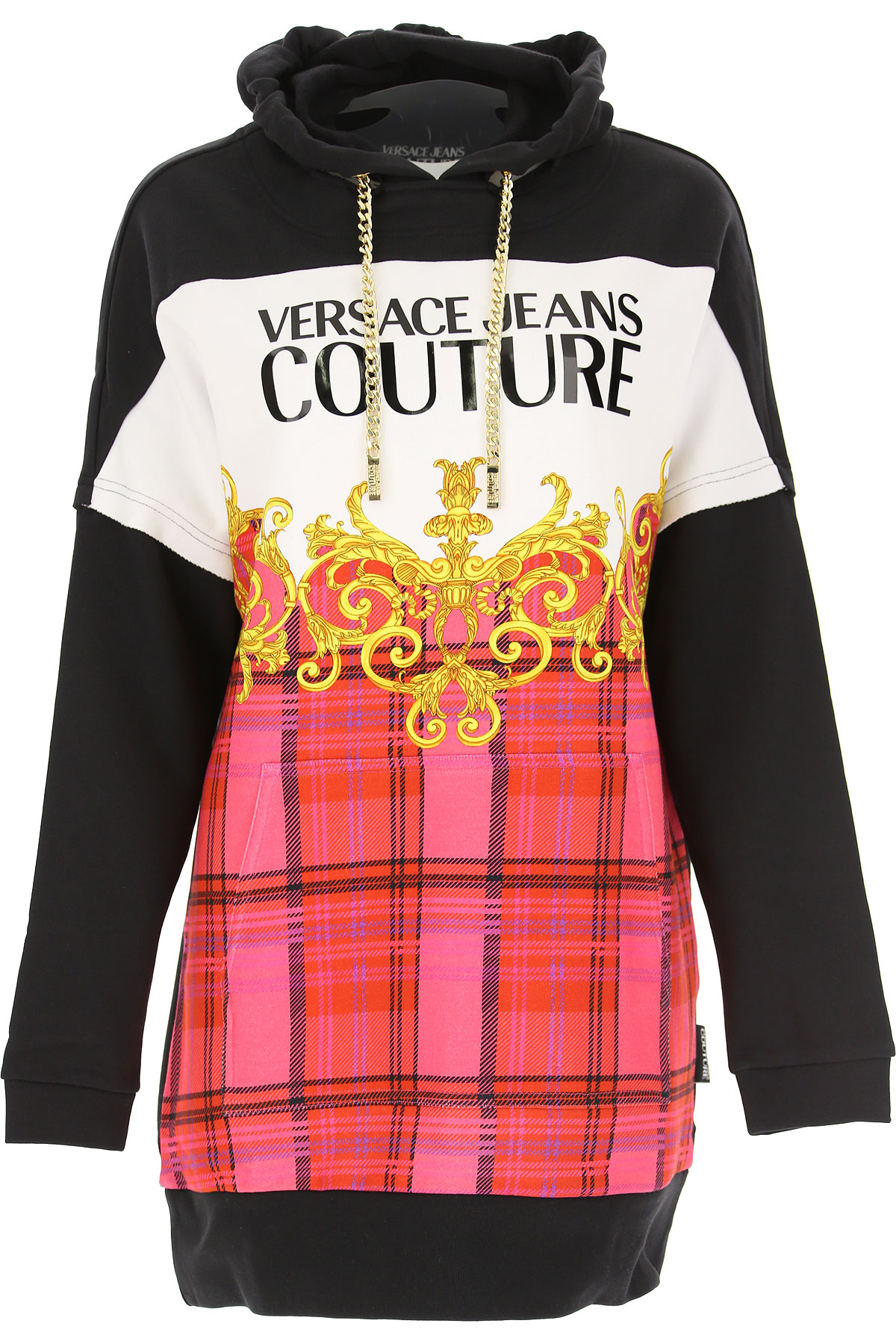 Versace Jeans Couture Sweatshirt für Damen, Kapuzenpulli, Hoodie, Sweats Günstig im Sale, Schwarz, Baumwolle, 2017, 38 XXS