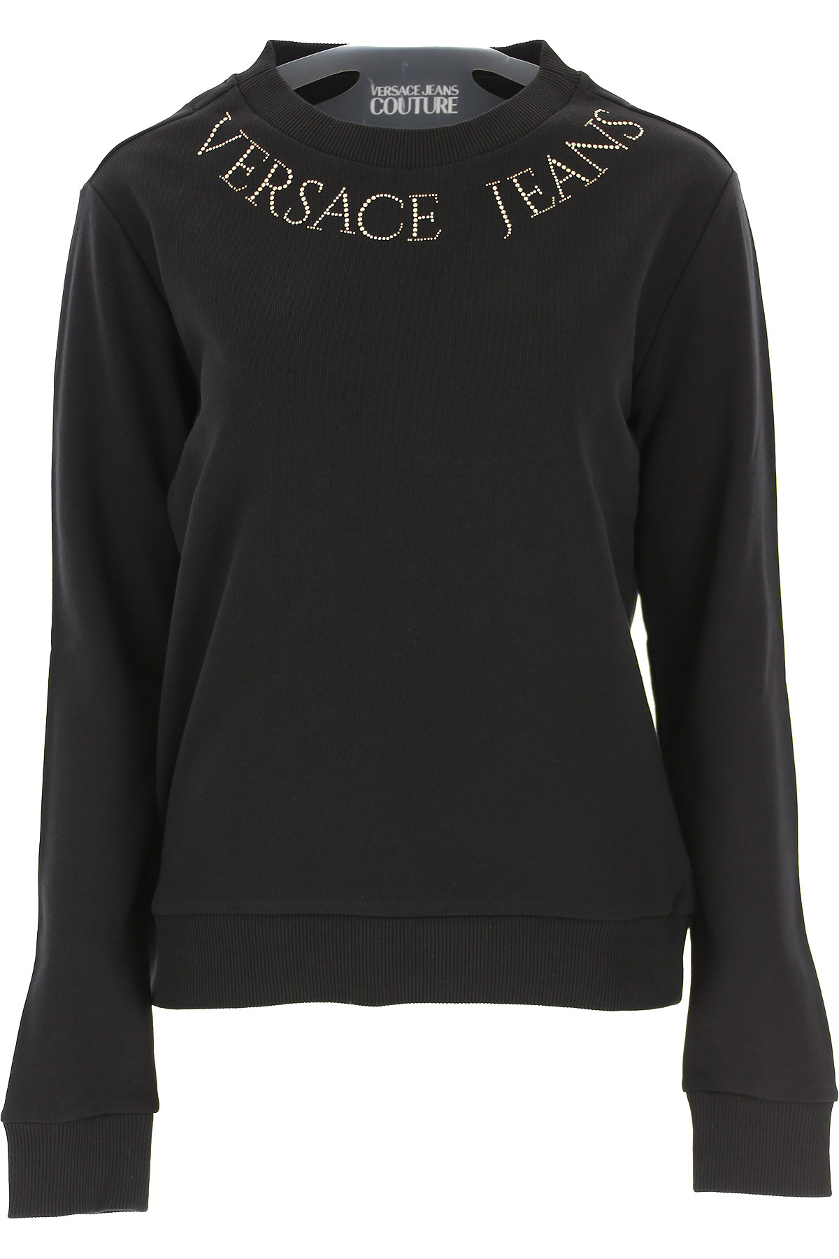 Versace Jeans Couture Sweatshirt für Damen, Kapuzenpulli, Hoodie, Sweats Günstig im Sale, Schwarz, Baumwolle, 2017, 46 M