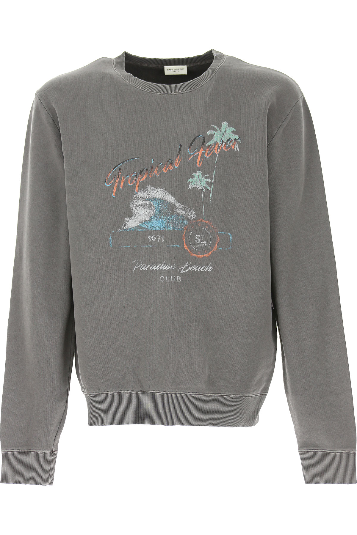 Yves Saint Laurent Sweatshirt für Herren, Kapuzenpulli, Hoodie, Sweats Günstig im Outlet Sale, Grau, Baumwolle, 2017, L M S XL