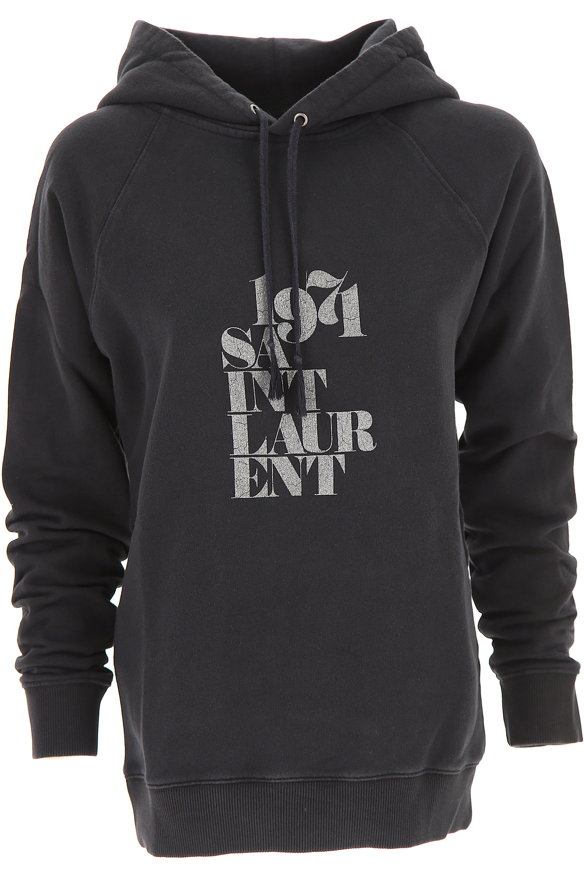 Yves Saint Laurent Sweatshirt für Damen, Kapuzenpulli, Hoodie, Sweats Günstig im Outlet Sale, Schwarz, Baumwolle, 2017, 38 40