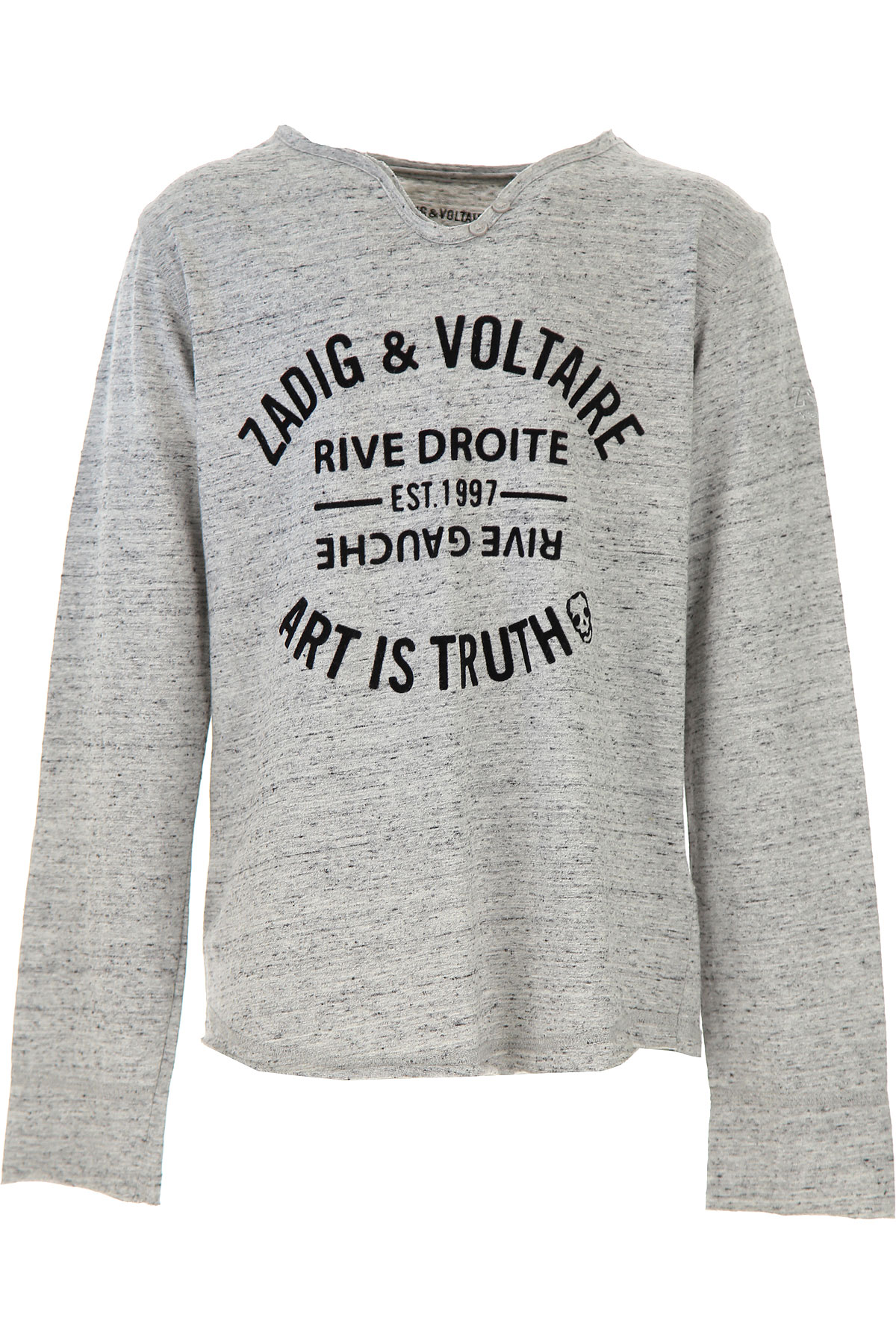 Zadig & Voltaire Kinder T-Shirt für Jungen Günstig im Sale, Grau, Baumwolle, 2017, 10Y 12Y 14Y 16Y 8Y